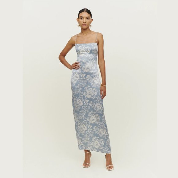 🆕 Reformation Frankie Silk Dress / Porcelain / Size 0 2 4 6 8 🌊 Ocean Sale 🌊 - Picture 2 of 5